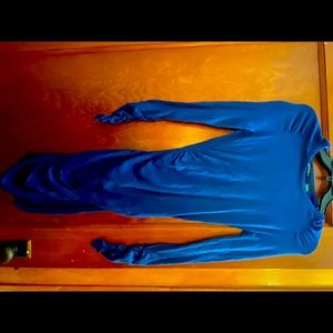 Blue long sleeve ruched style dress. Size small